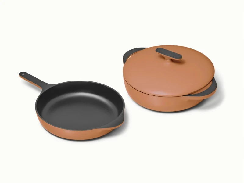 Enameled Cast Iron Skillet & Braiser Duo - Rust - Hero