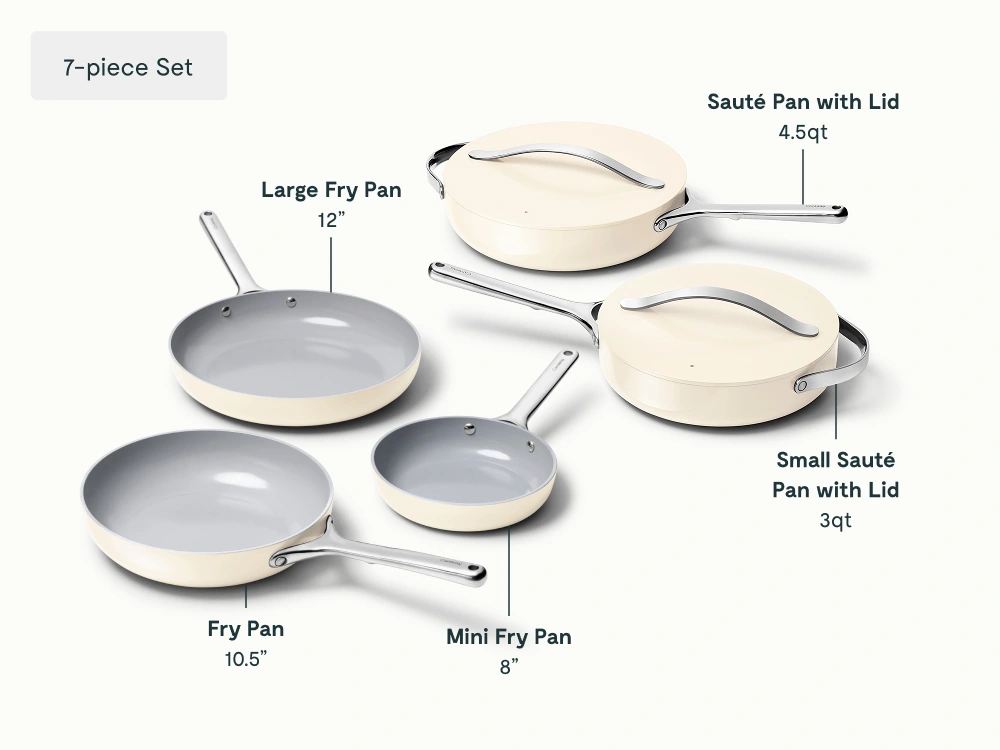 7pc Fry & Saute Set - Cream - Whats Included