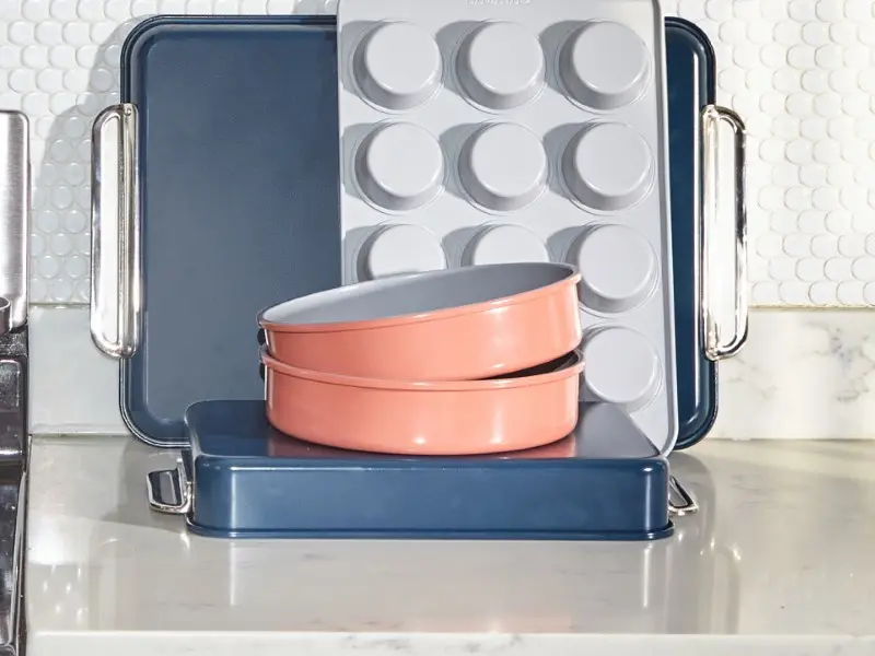 Circle Pan Duo - Perracotta - Stacked on Counter