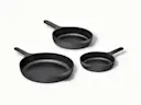 Enameled Cast Iron Skillet Trio - Charcoal - Hero