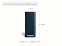 45L Slim Step Trash Can - Midnight - Detail