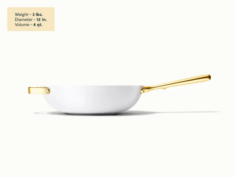 Ceramic Stir Fry Pan - White - Detail