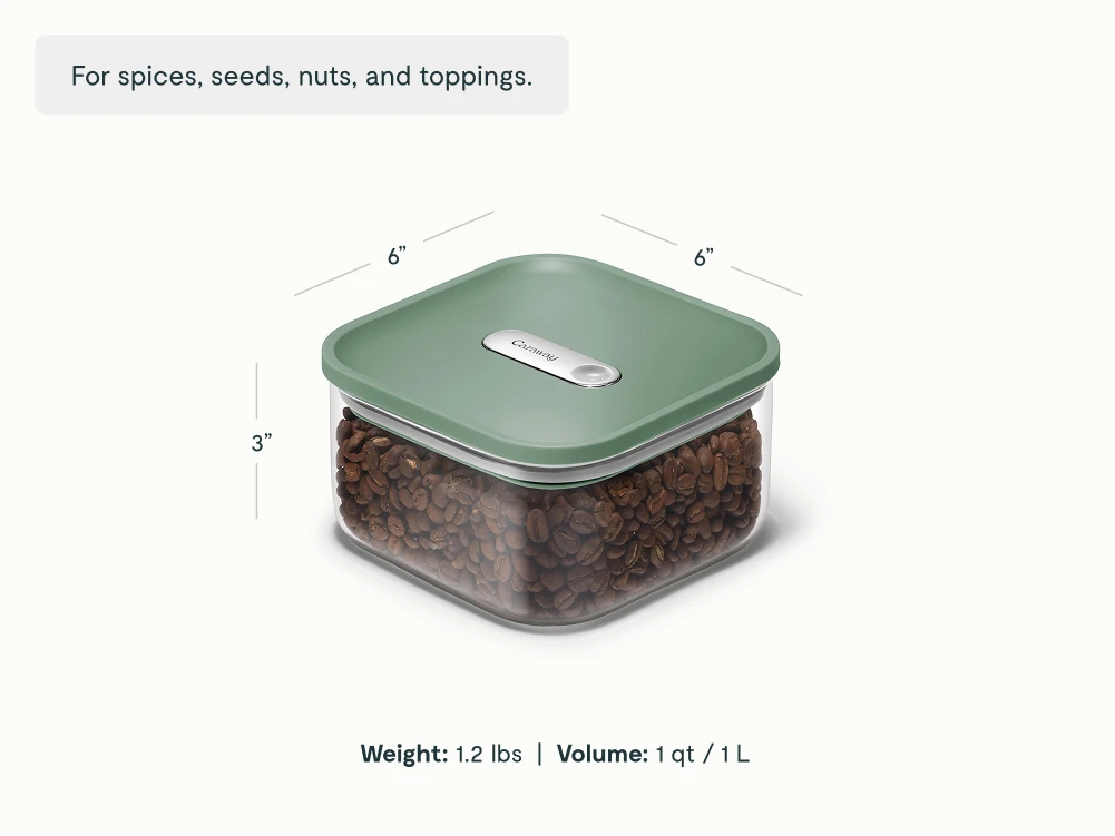 Small Glass Airtight Container - Sage - Detail