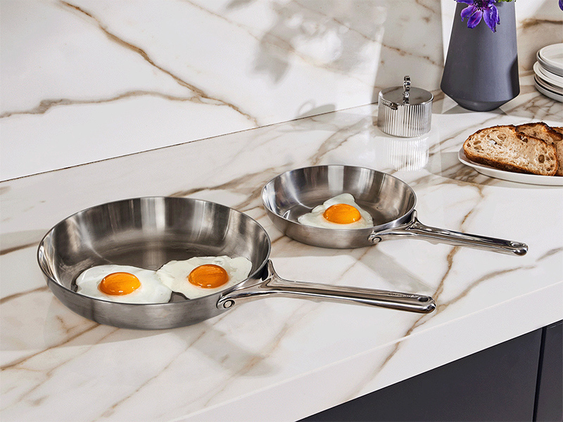 Fry Pan Duo Stainless Steel Lifestyle Countertop