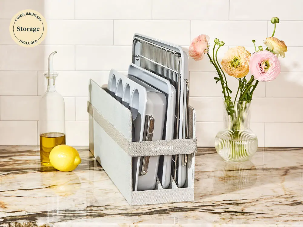 6 Piece Half Bakeware Set - Gray - Complimentary Storage Included