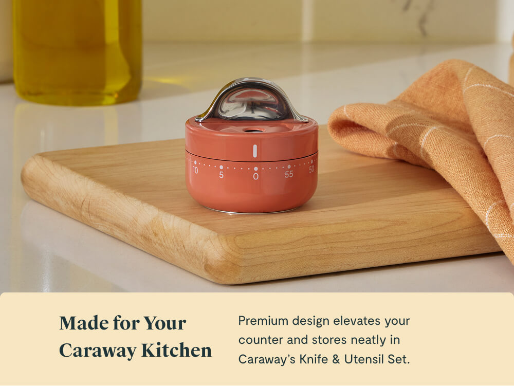 Mechanical Kitchen Timer | 1 Hour Battery-Free Dial Timer | Caraway