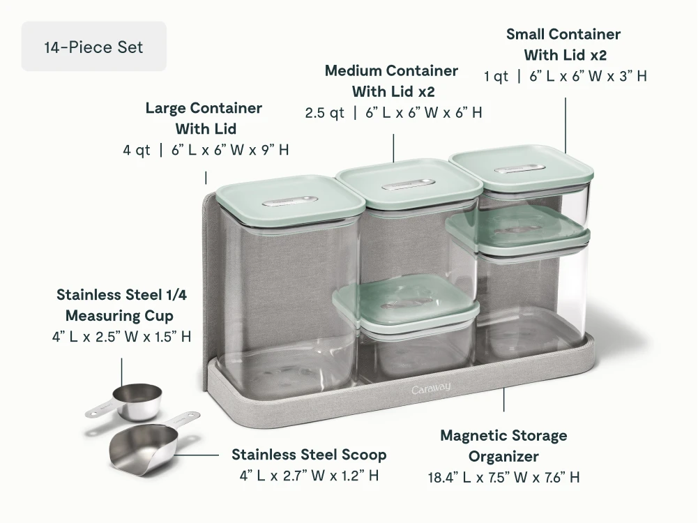 Glass Airtight Container Set - Light Mist - Detail