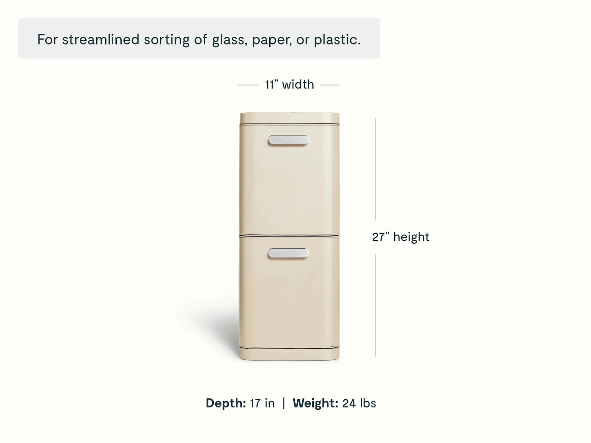 Recycling Bin - Cream - Detail