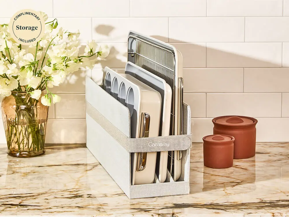 6 Piece Half Bakeware Set - Cream - Complimentary Storage Included