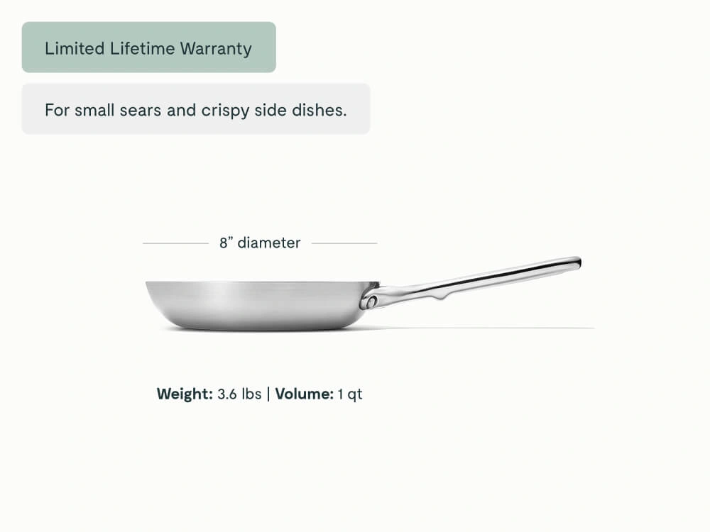 Mini Fry Pan - Stainless Steel - Weight Dimensions