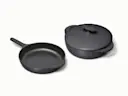 Enameled Cast Iron Skillet & Braiser Duo - Charcoal - Hero