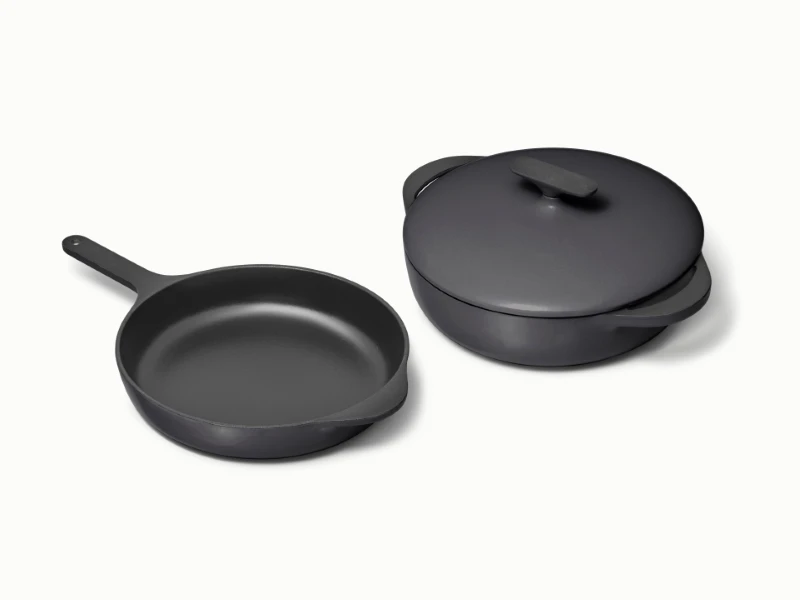 Enameled Cast Iron Skillet & Braiser Duo - Charcoal - Hero