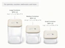 Glass Airtight Container Trio - Cream - Detail