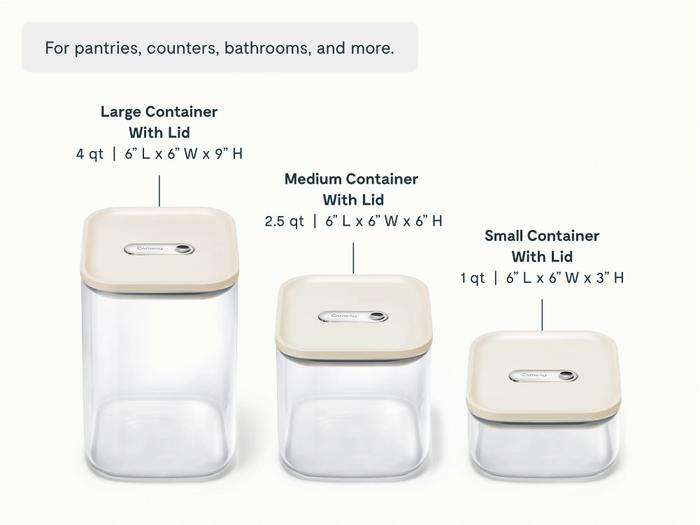 Glass Airtight Container Trio - Cream - Detail