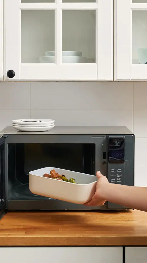 Load Pan - Cream - In Microwave