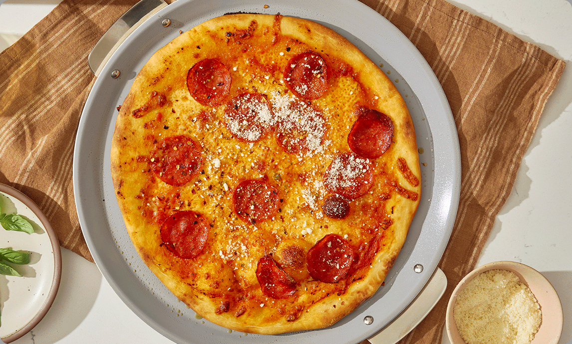 Pizza Pan | 15” Non-Stick Ceramic Baking Pan with Handles | Caraway