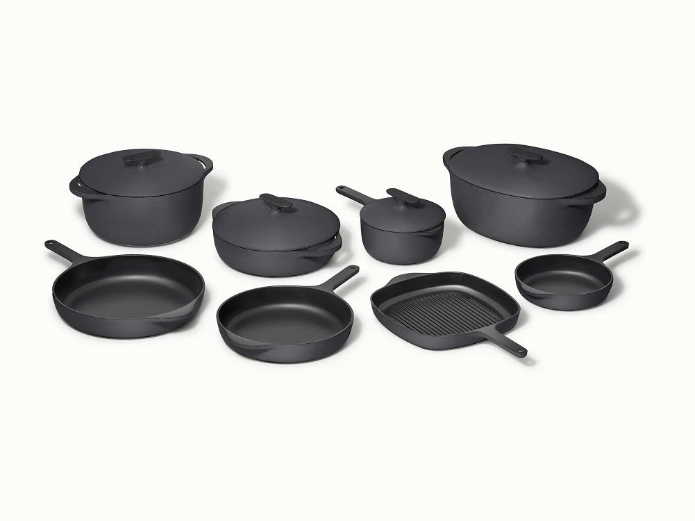 Deluxe Enameled Cast Iron Set - Charcoal - Hero