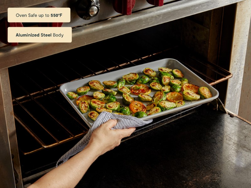 Medium Baking Sheet - Gray - Oven Safe Aluminized Body