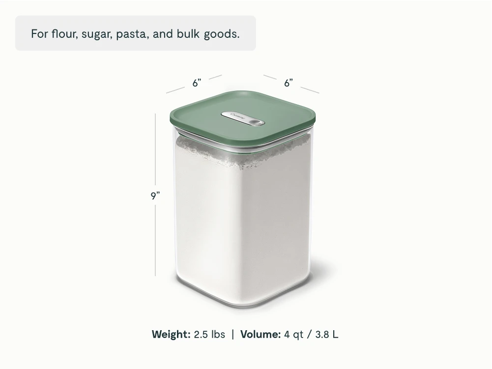 Large Glass Airtight Container - Sage - Detail