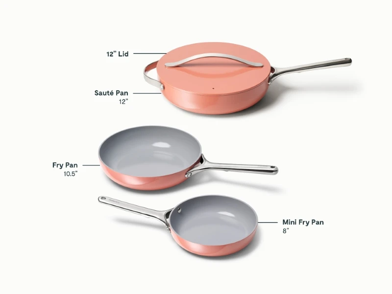 Ceramic Fry Pan Trio - Perracotta - Detail