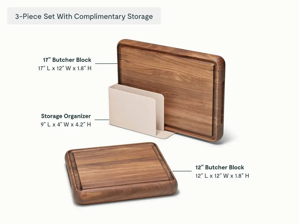 Prep & Serve Butcher Block Set - Walnut - Detail