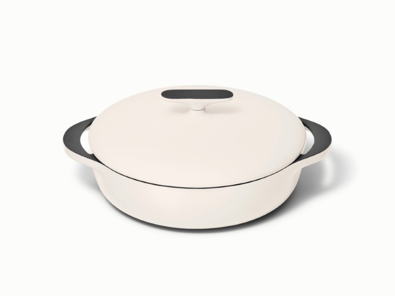 Enameled Cast Iron Braiser - Cream - Hero