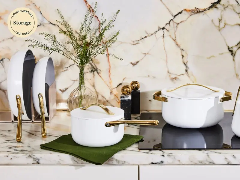 Ceramic Cookware Set - White - Complimentary Storage Included