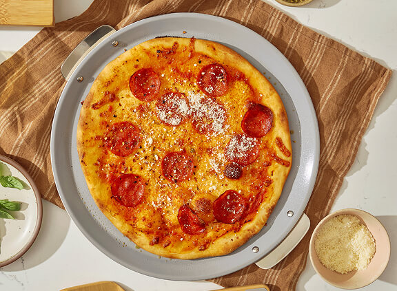 Pizza Pan | 15” Non-Stick Ceramic Baking Pan with Handles | Caraway
