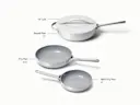 Ceramic Fry Pan Trio - Gray - Detail