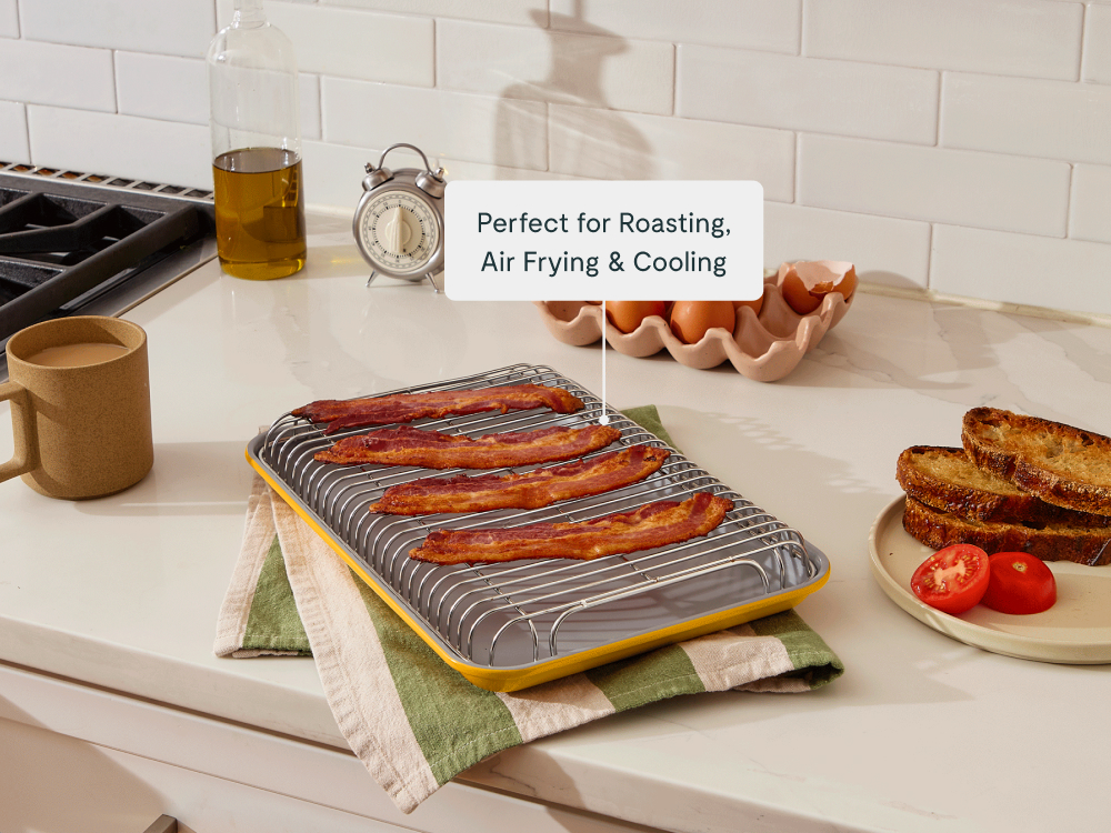 Small Cooling Rack - Stainless Steel - Roasting Bacon Lifestyle