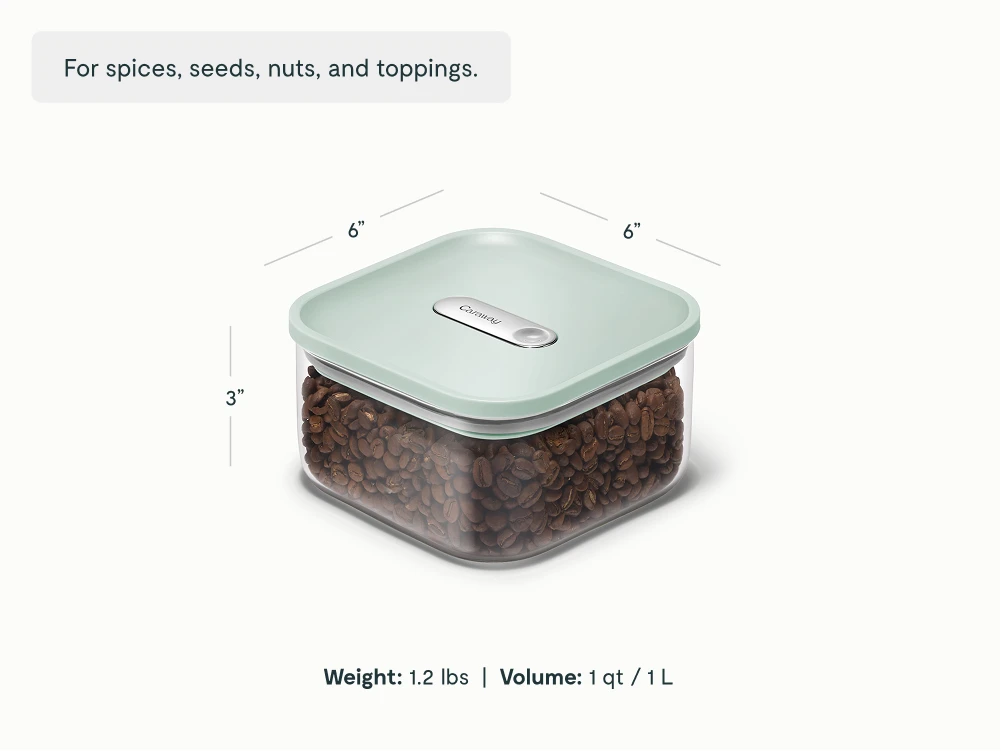 Small Glass Airtight Container - Light Mist - Detail