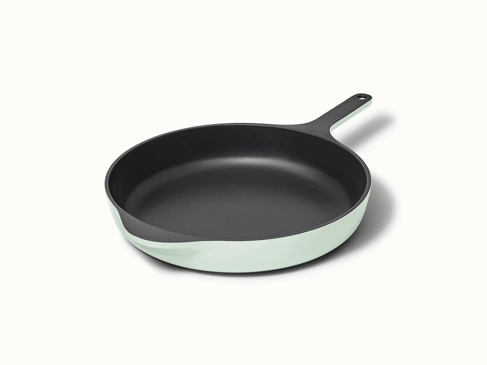 Enameled Cast Iron Large Skillet - Light Mist - Hero