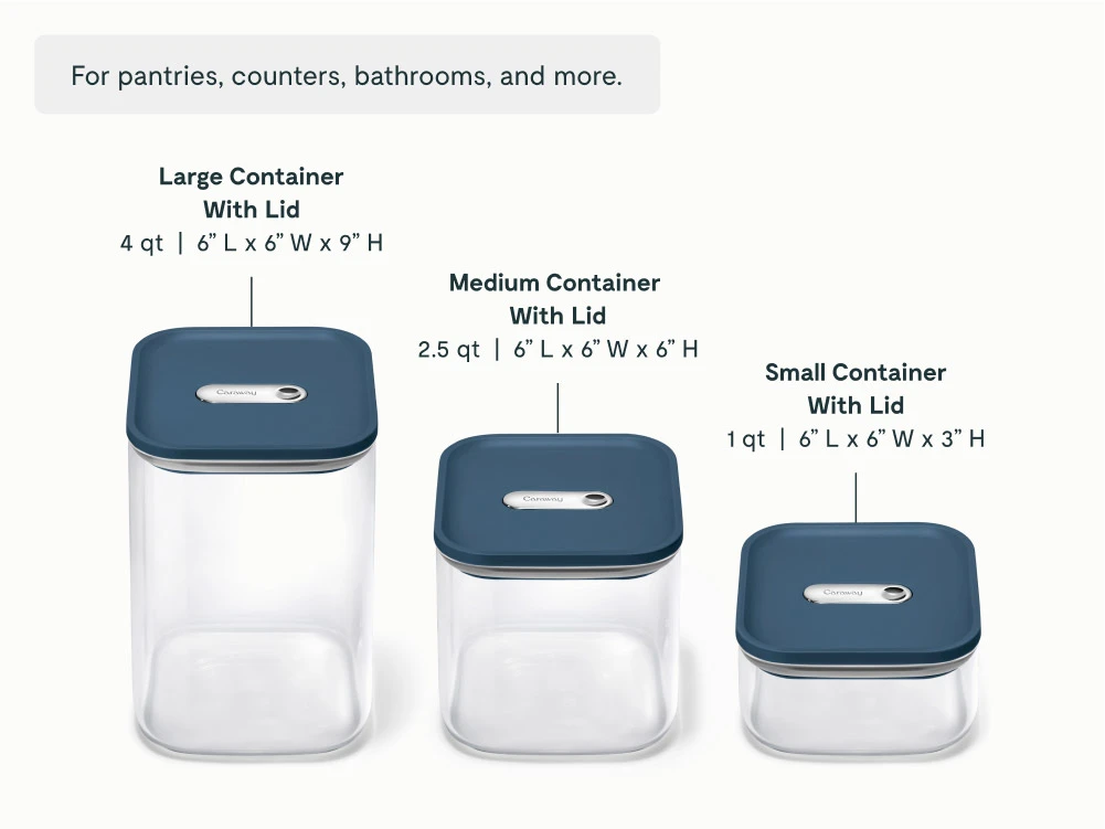 Glass Airtight Container Trio - Navy - Detail