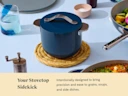 Ceramic Petite Cooker - Navy - Tablescape Lifestyle