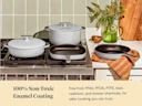 Enameled Cast Iron Set - Gray - Non-Toxic Enamel Coating