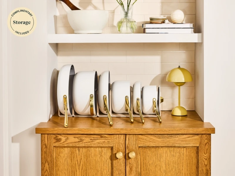 Deluxe Cookware Set - White - Complimentary Storage Included