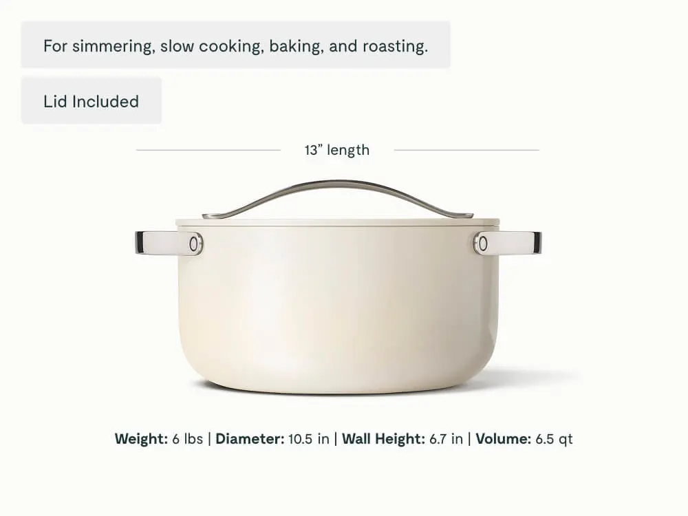 Ceramic Dutch Oven - Cream - Detail