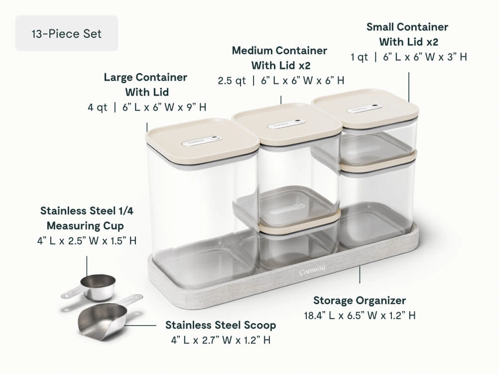 Glass Airtight Container Set - Cream - Detail