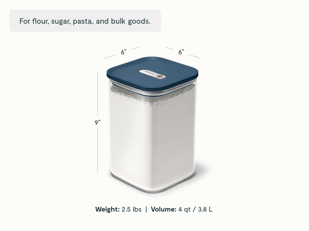 Large Glass Airtight Container - Navy - Detail