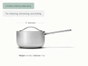 Sauce Pan - Stainless Steel - Weight Dimensions
