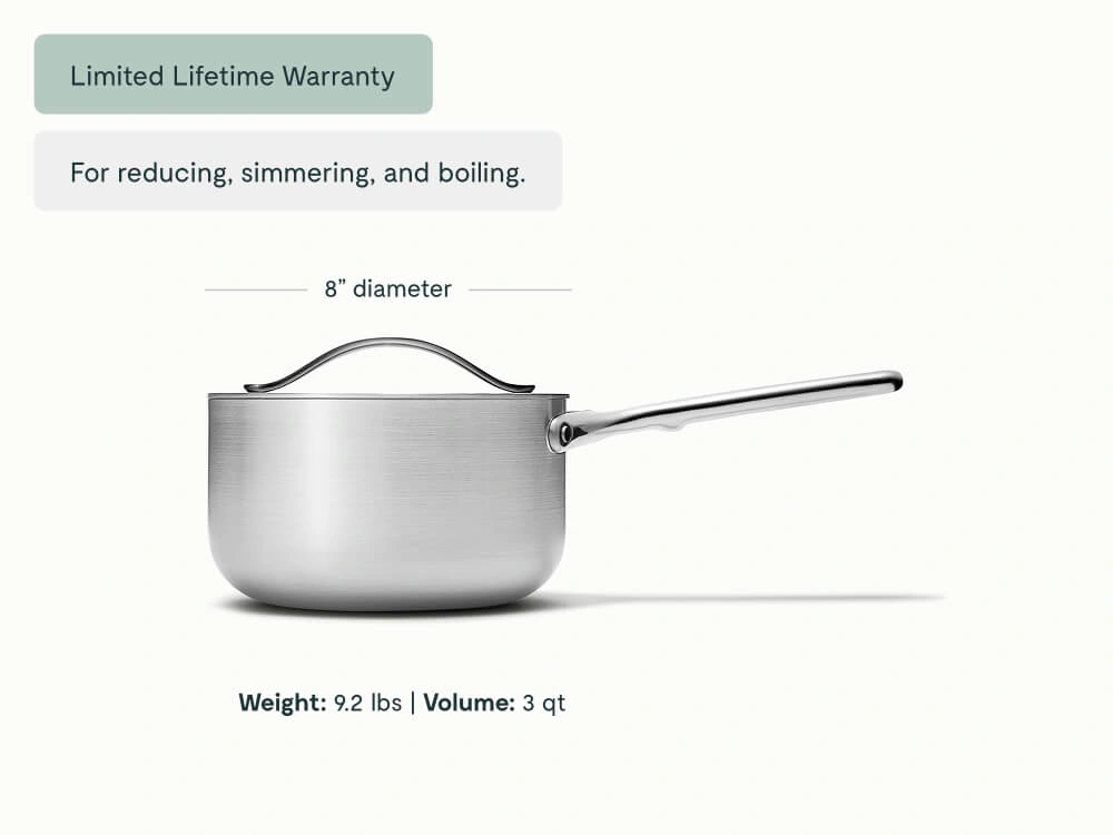 Sauce Pan - Stainless Steel - Weight Dimensions