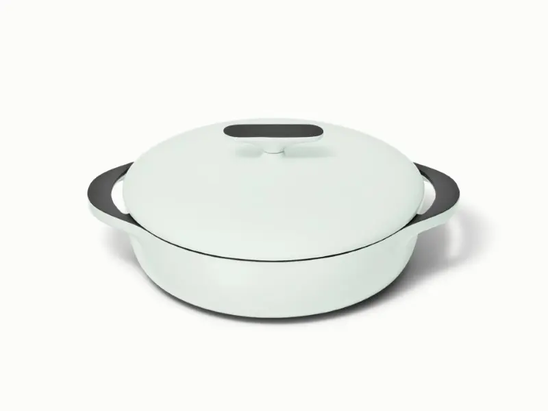 Enameled Cast Iron Braiser - Light Mist - Hero