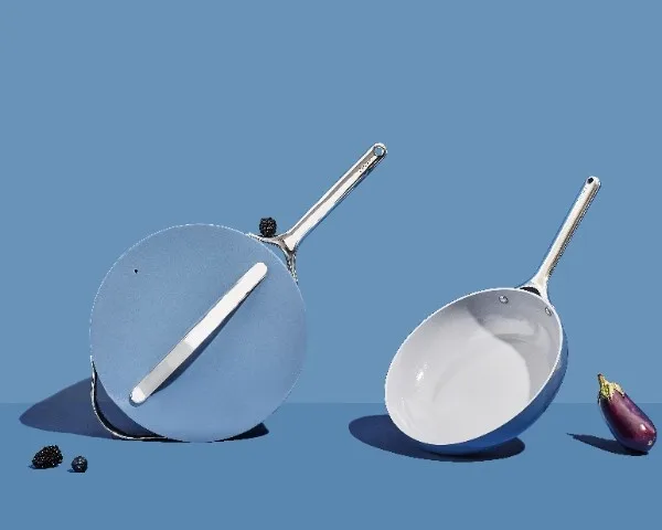 Ceramic Fry Pan - Saute Pan - Slate - with eggplant on the side