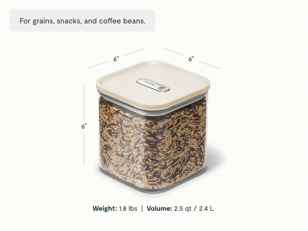 Medium Glass Airtight Container - Cream - Detail