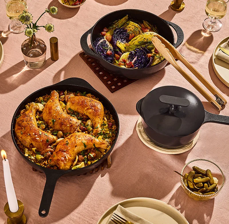 Enameled Cast Iron Cookware - Charcoal - Lifestyle