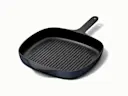 Enameled Cast Iron Grill Pan - Midnight Blue - Hero