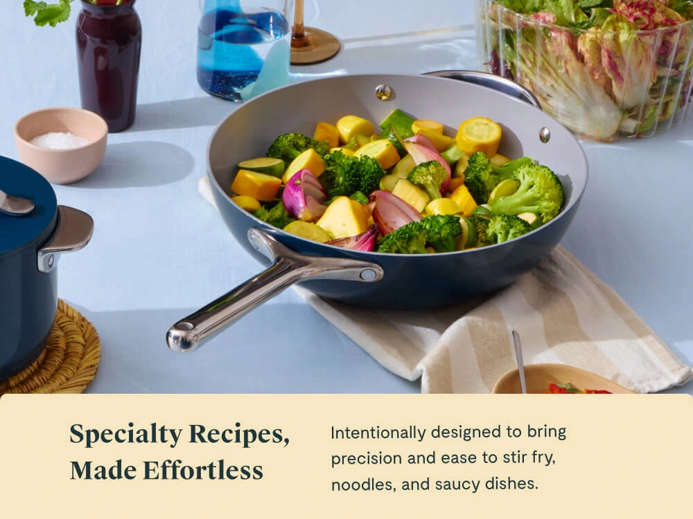 Ceramic Stir Fry Pan - Navy - Tablescape Lifestyle