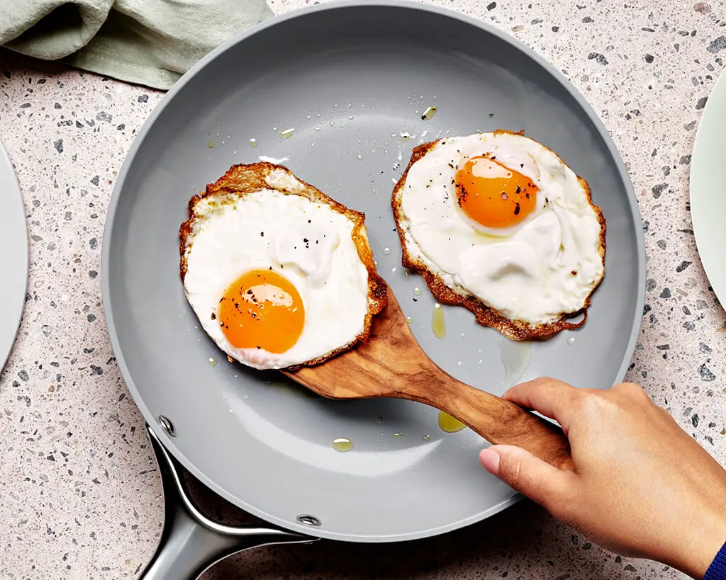 Ceramic Fry Pan - With Two Sunny Side up eggs