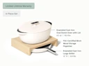 Large Enameled Cast Iron Duo - Cream - Detail