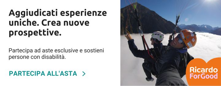 Partecipa ad aste esclusive e sostieni persone con disabilità.